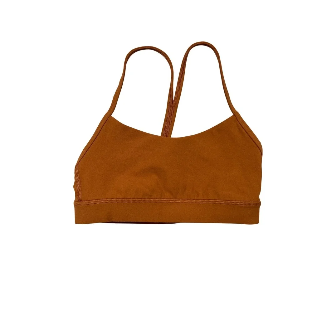 Lululemon Size 2 Brown Sports Bra Strappy Back Low Impact Yoga Pilates